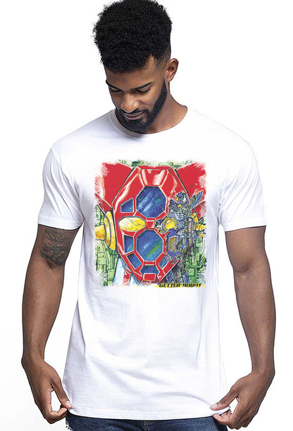 Getter Robot Ufo Robot 1503-4 T-shirt Urban Men Uomo 100% Cotone Pettinato JK