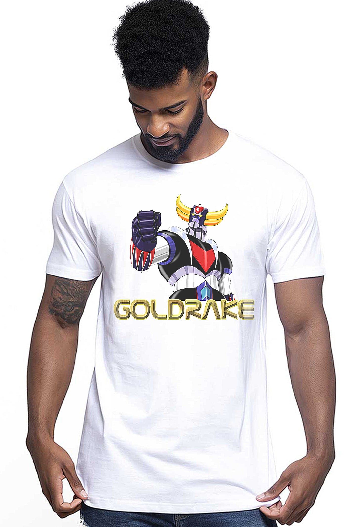 Goldrake Robot Finale Ufo Robot 1504 T-shirt Urban Men Uomo 100% Cotone Pettinato JK