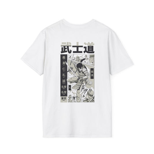 Flying Samurai - Samurai Manga - Unisex T-Shirt - Back Print-0