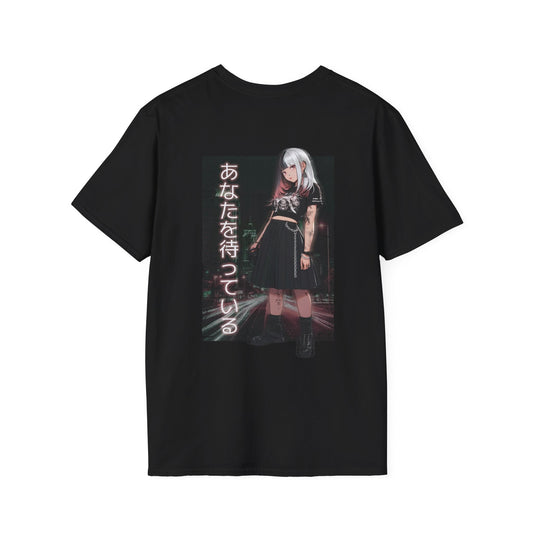 Waiting for you Girl - Anime World - Unisex T-Shirt - Back Print-0