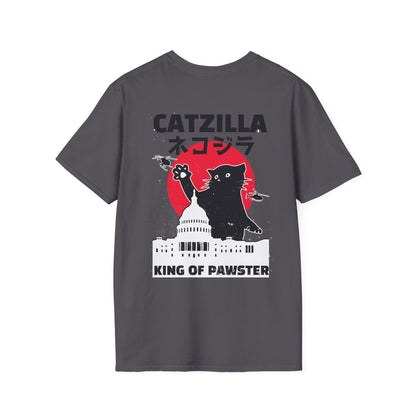 Catzilla King of Pawster - Anime World - Unisex T-Shirt - Back Print-2