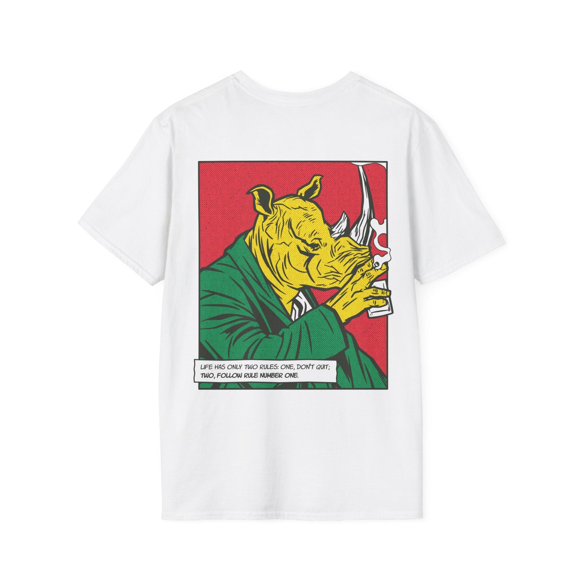 Rhinoceros - Comic Mafia - Unisex T-Shirt - Back Print-7