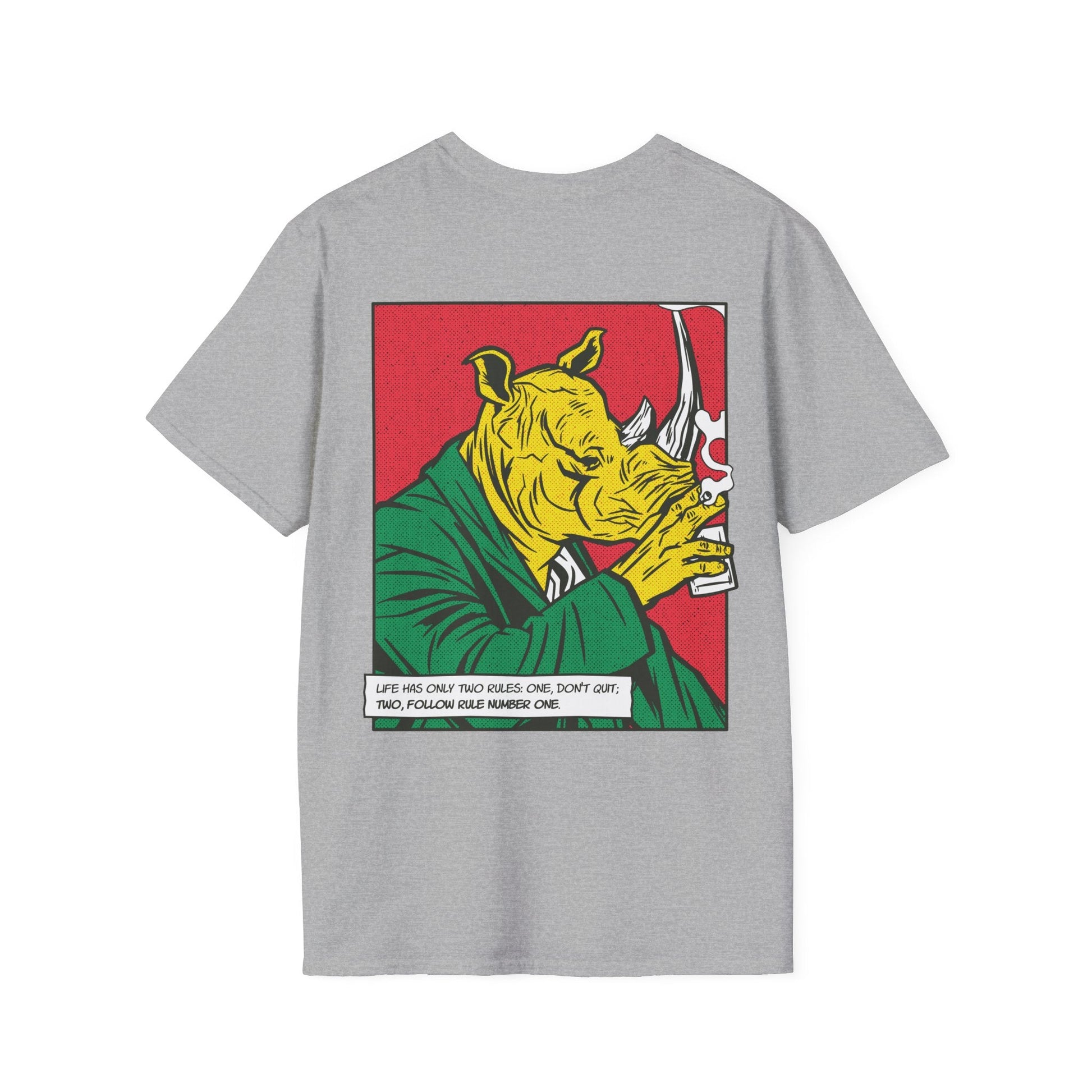 Rhinoceros - Comic Mafia - Unisex T-Shirt - Back Print-8