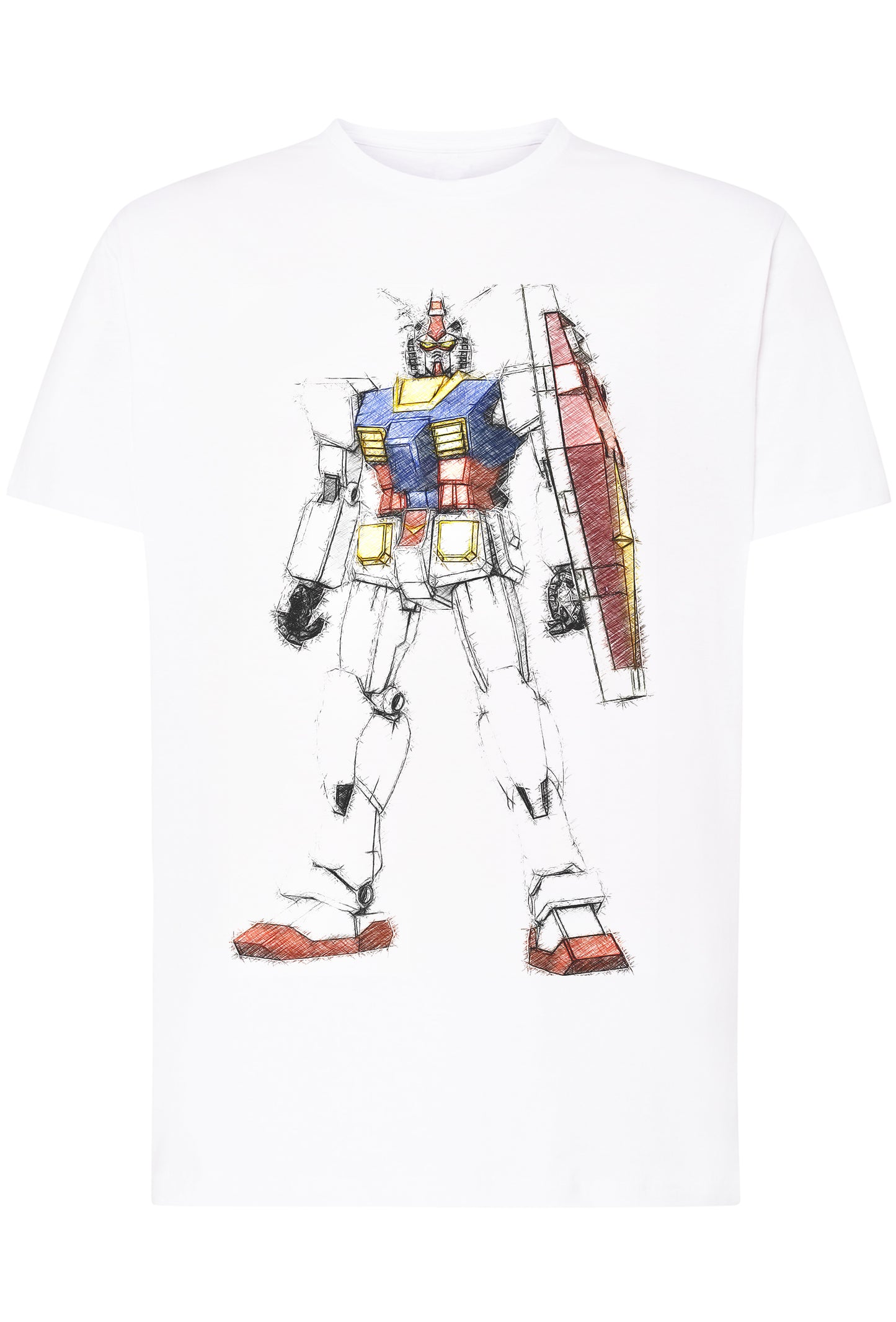 Gundam Stilizzato Finale Ufo Robot 1550 T-shirt Urban Men Uomo 100% Cotone Pettinato JK