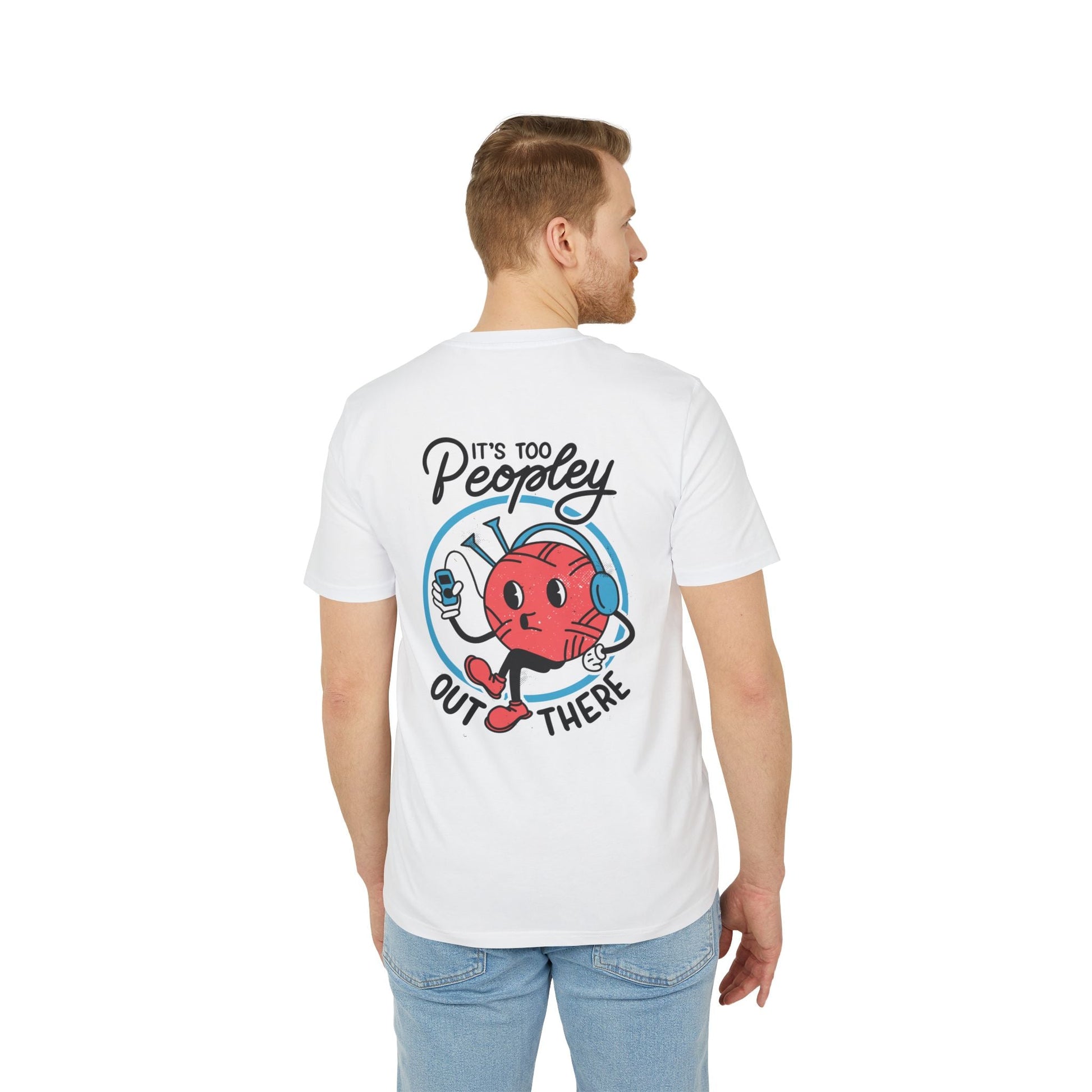 It´s too Peopley out there - Antisocial Retro - Premium Bio Unisex T-Shirt - Back Print-4