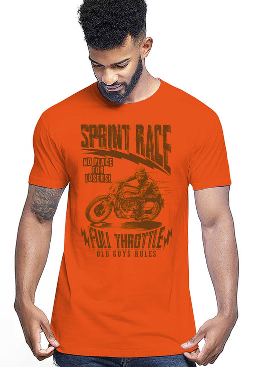 Sprint Race Ful throttlr Motor Club Auto Moto e Bici 161-2019-25 T-shirt Urban Men Uomo 100% Cotone Pettinato JK