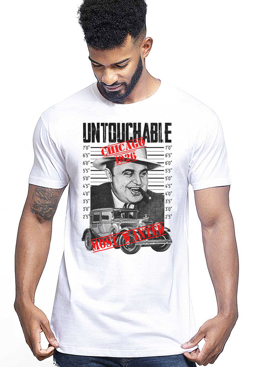 Untouchable Chicago 1926 Wanted Auto Moto e Bici 161-2019-42 T-shirt Urban Men Uomo 100% Cotone Pettinato JK