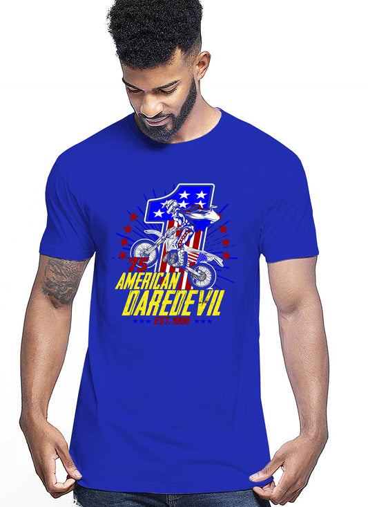 American Daredevil 75 Auto Moto e Bici 161-2019-54-2 T-shirt Urban Men Uomo 100% Cotone Pettinato JK