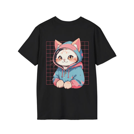 Cute Cat - Anime World - Unisex T-Shirt - Back Print-0