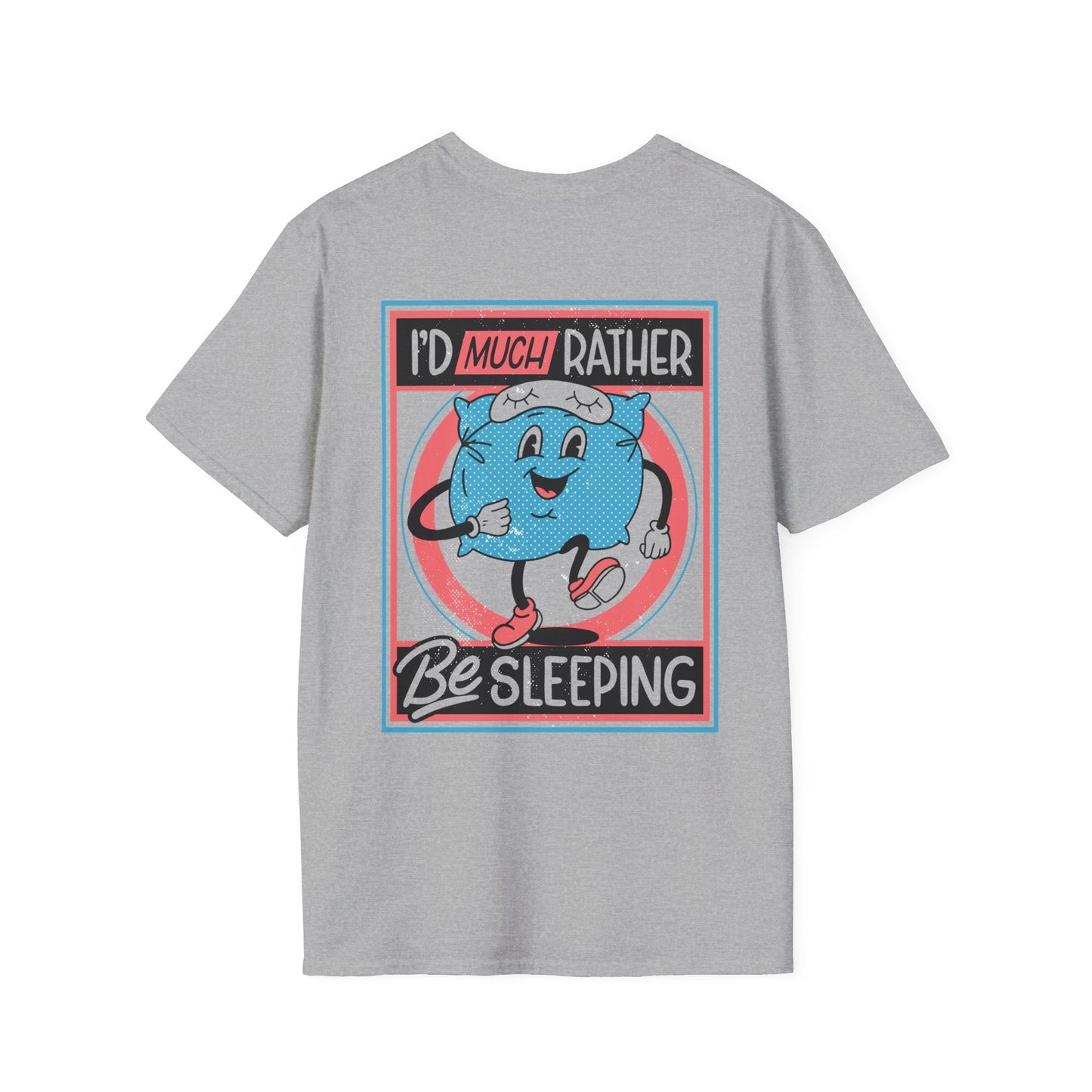 I´d much rather be sleeping - Antisocial Retro - Unisex T-Shirt - Back Print-5