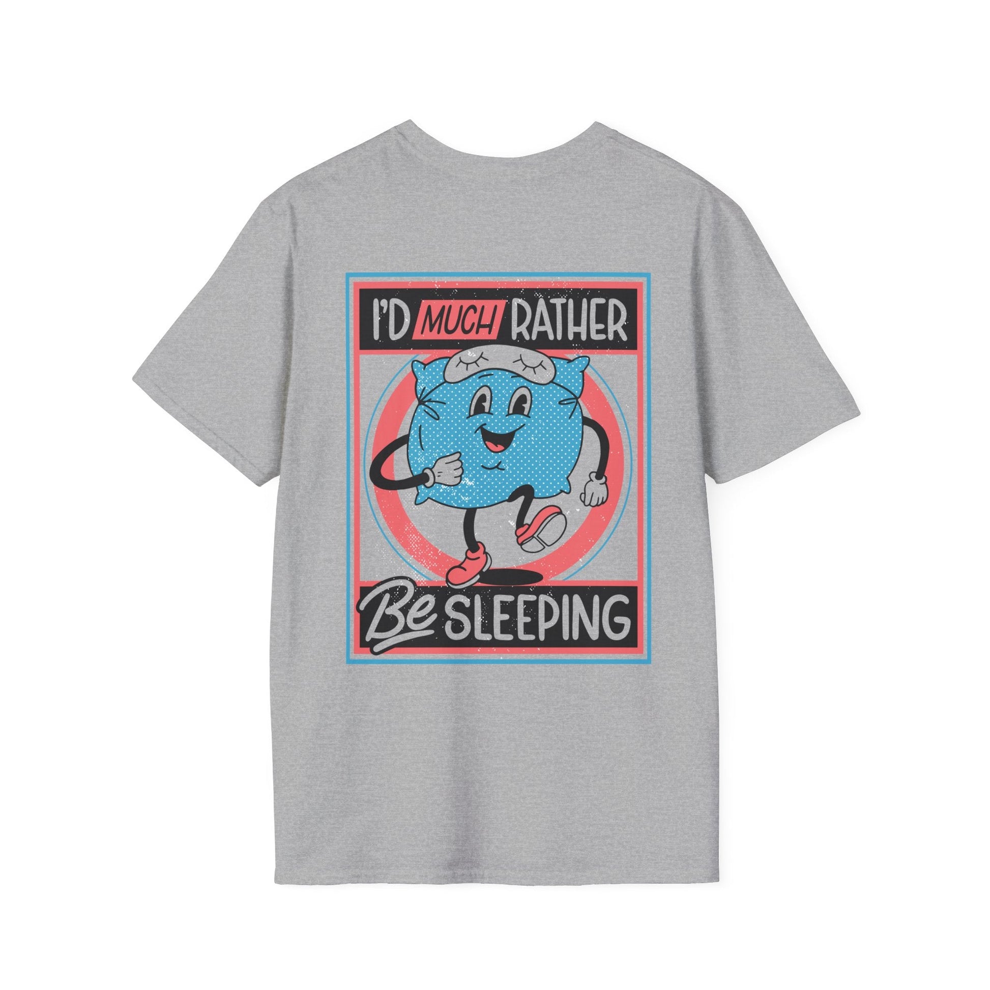 I´d much rather be sleeping - Antisocial Retro - Unisex T-Shirt - Back Print-5