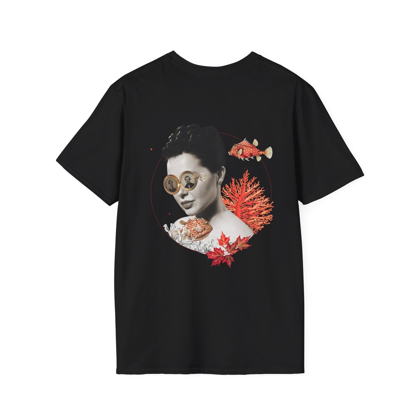 Coral - Quirky Collage - Unisex T-Shirt - Back Print-0