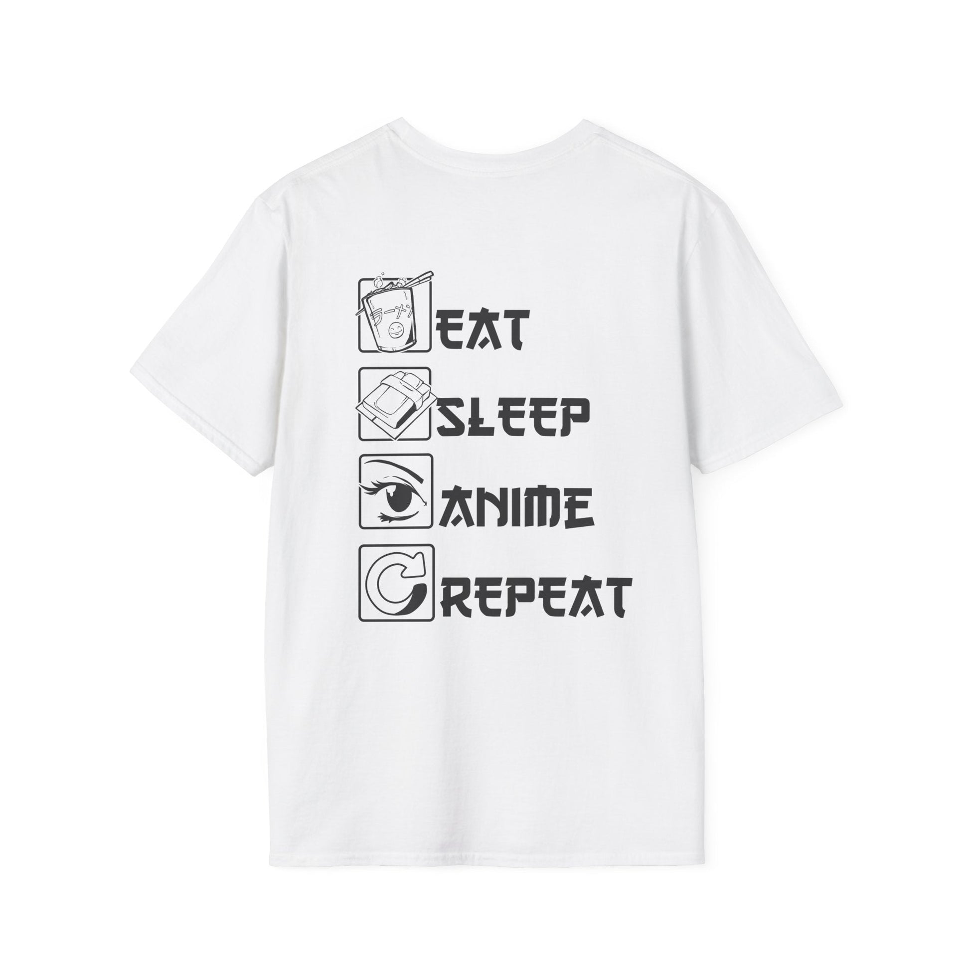 Eat Sleep Anime Repeat - Anime World - Unisex T-Shirt - Back Print-0