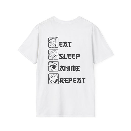 Eat Sleep Anime Repeat - Anime World - Unisex T-Shirt - Back Print-0