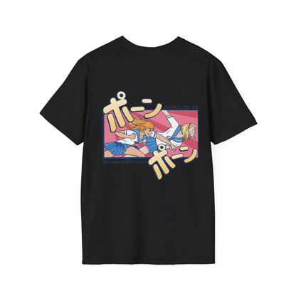 High School Girl Fight - Anime World - Unisex T-Shirt - Back Print-2