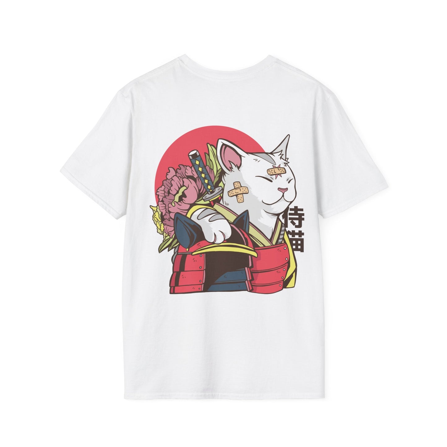 Samurai Cat - Anime World - Unisex T-Shirt - Back Print-3