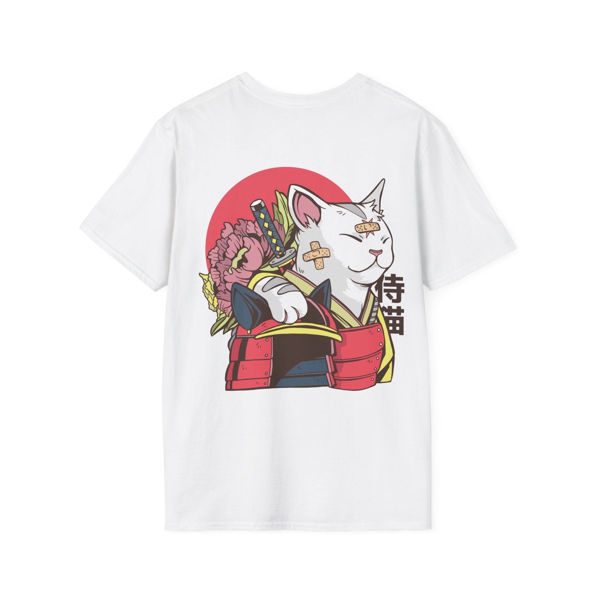 Samurai Cat - Anime World - Unisex T-Shirt - Back Print-3