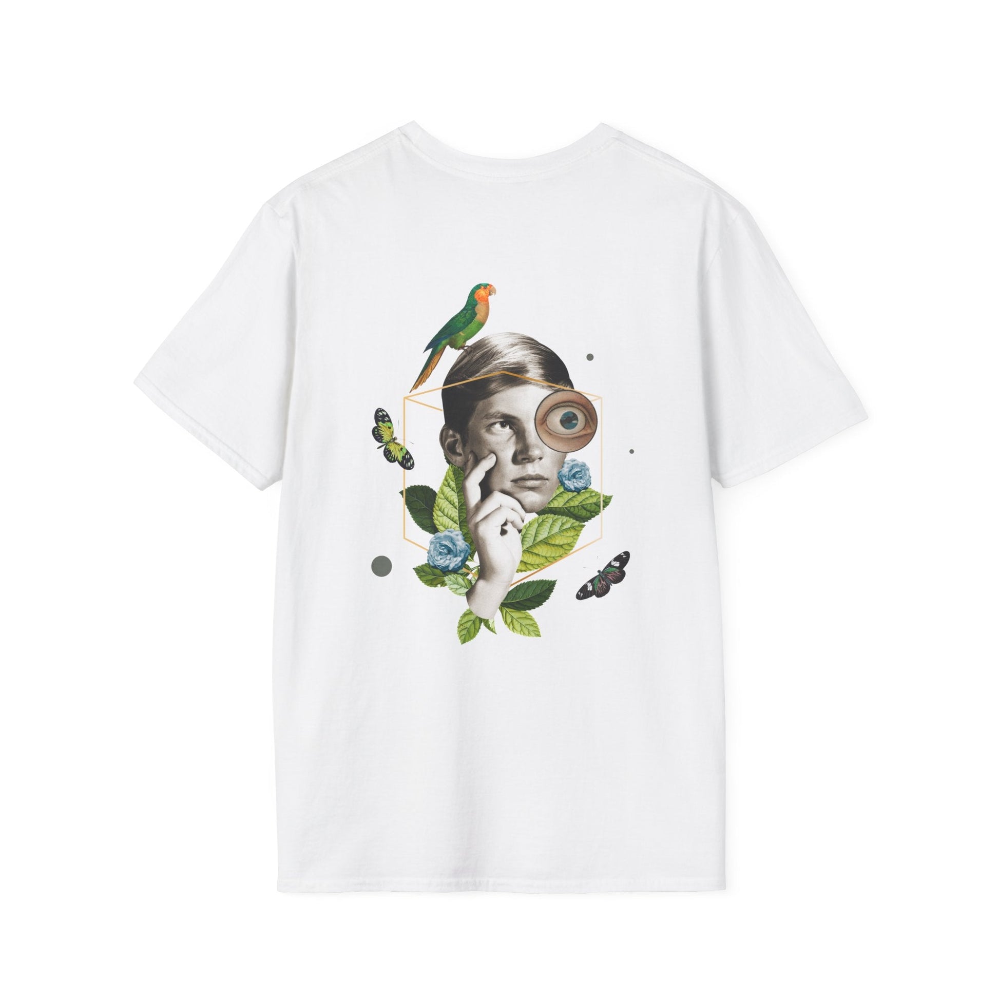Parrot - Quirky Collage - Unisex T-Shirt - Back Print-3