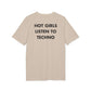Hot Girls listen to Techno - Everything I Love - Premium Bio Unisex T-Shirt - Back Print-7