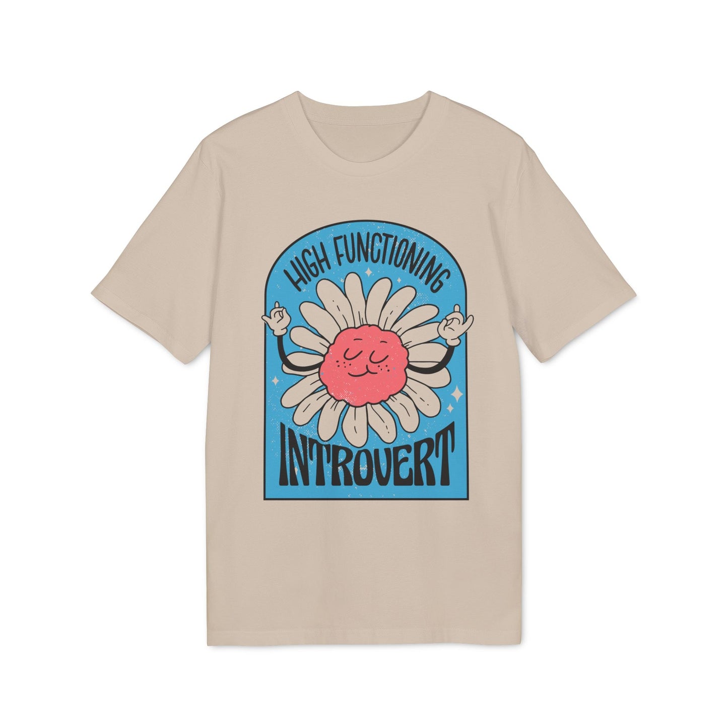 High functioning introvert - Antisocial Retro - Premium Bio Unisex T-Shirt - Front Print-5
