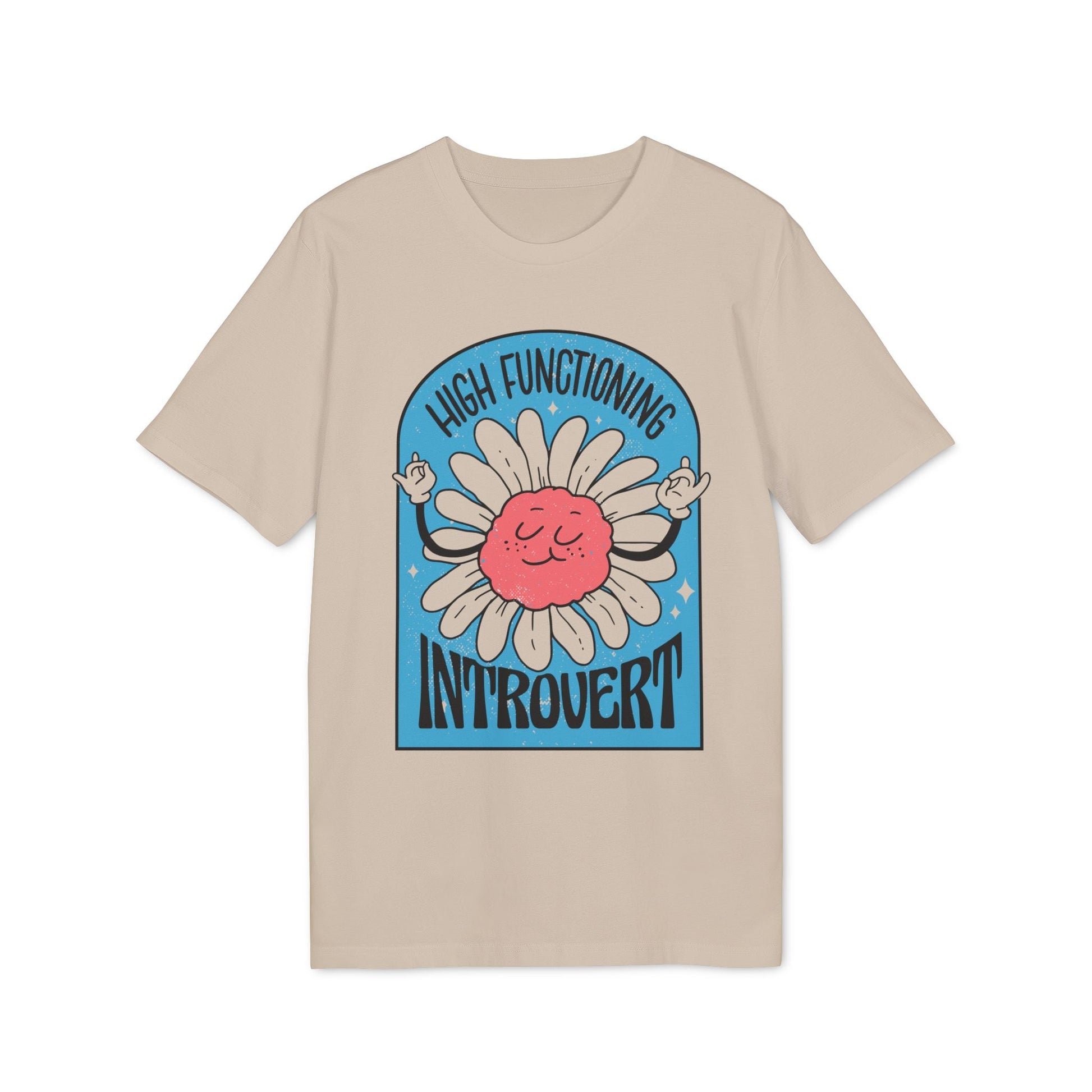 High functioning introvert - Antisocial Retro - Premium Bio Unisex T-Shirt - Front Print-5