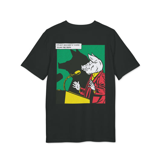 Pig Politician - Comic Mafia - Premium Bio Unisex T-Shirt - Back Print-0