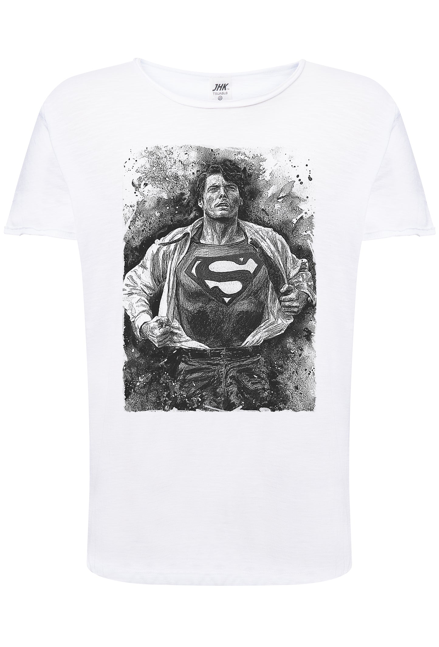 Super Man Scratc Super Eroi Fumetti 18-101 T-shirt Urban Slub Men Uomo 100% Cotone Fiammato JK