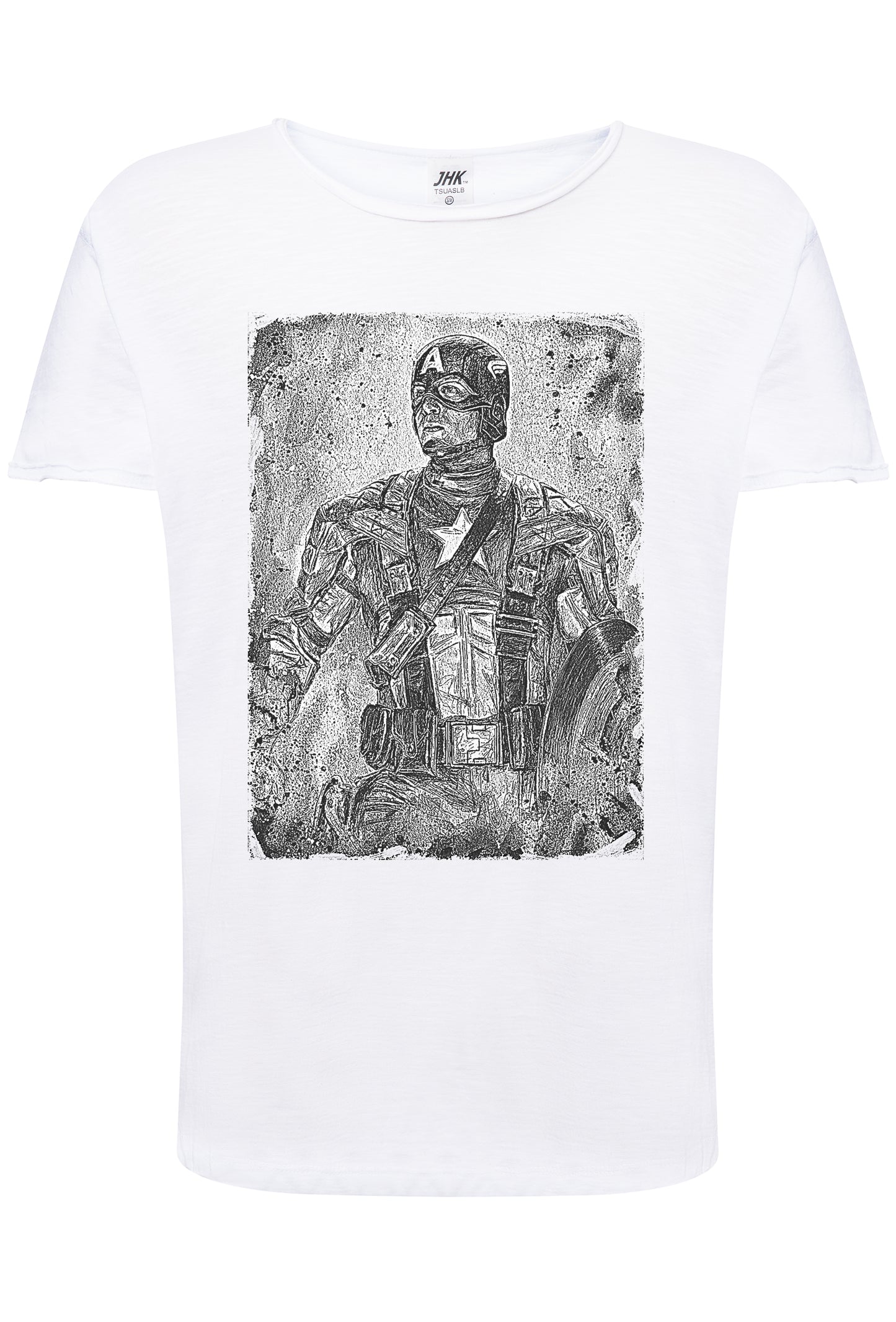 Captain Scratc Super Eroi Fumetti 18-102 T-shirt Urban Slub Men Uomo 100% Cotone Fiammato JK