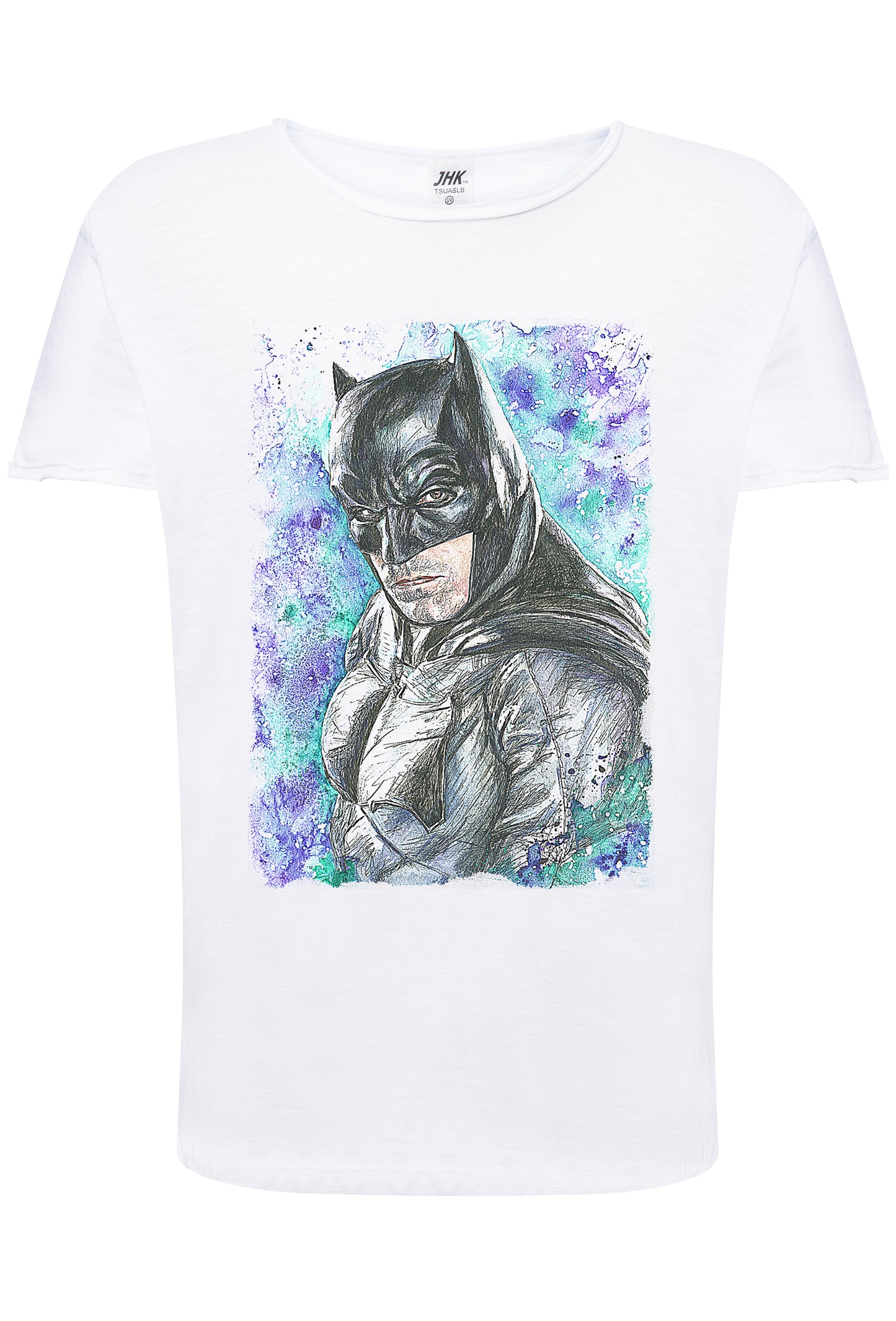 Batman Scratc Super Eroi Fumetti 18-103 T-shirt Urban Slub Men Uomo 100% Cotone Fiammato JK