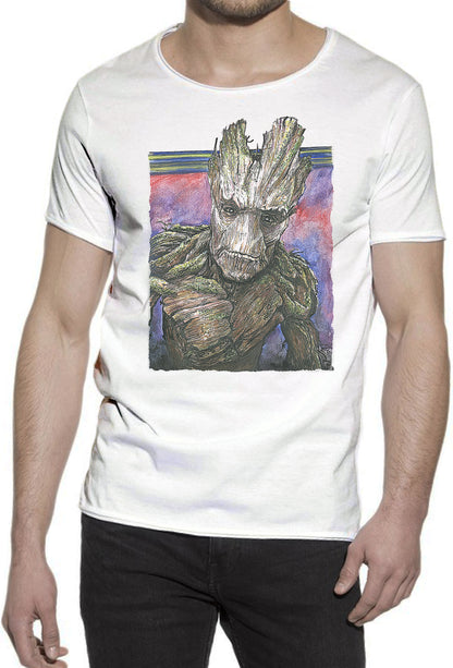 Guardian Scratc Super Eroi Fumetti 18-108 T-shirt Urban Slub Men Uomo 100% Cotone Fiammato JK