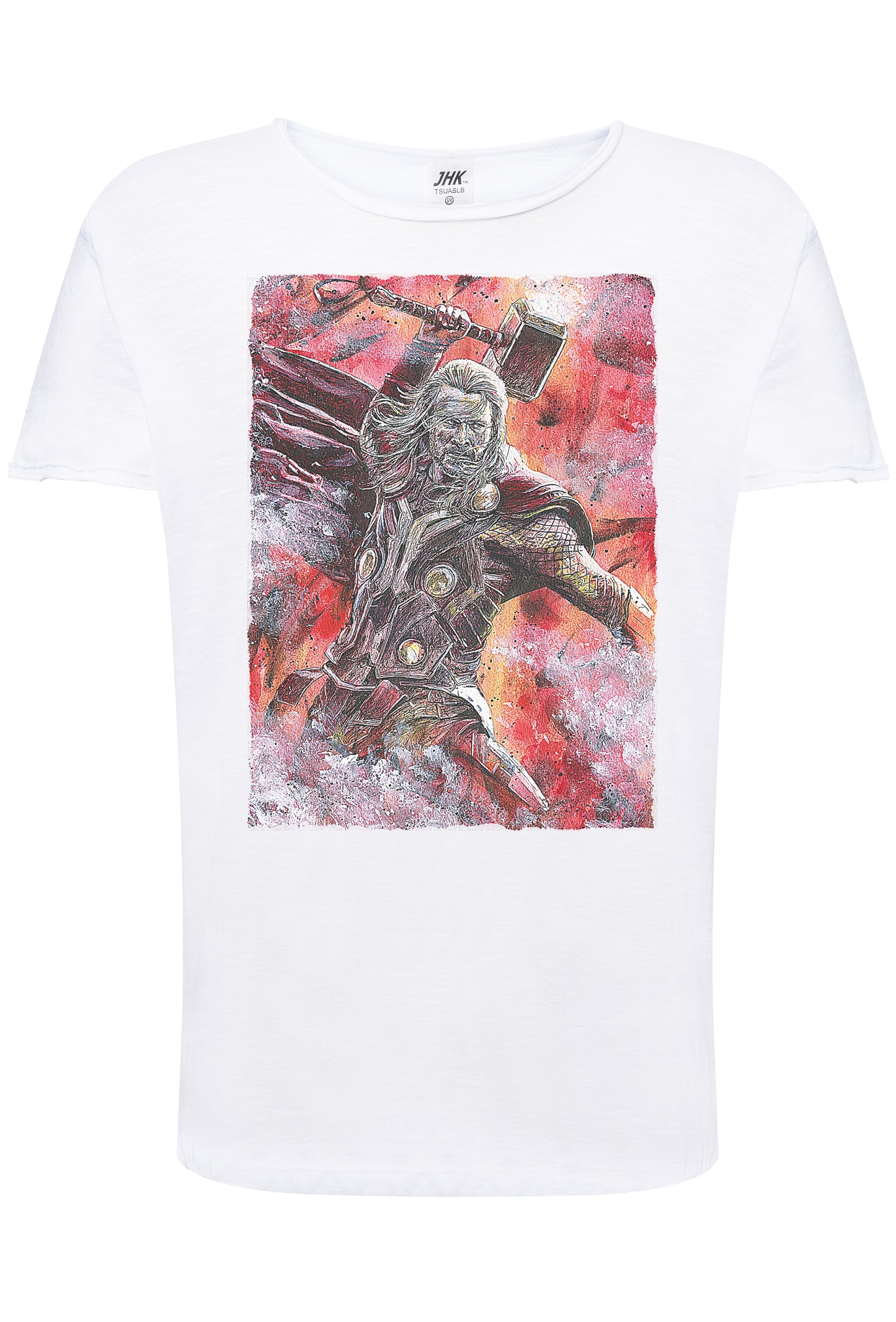 Thor Scratc Super Eroi Fumetti 18-109 T-shirt Urban Slub Men Uomo 100% Cotone Fiammato JK