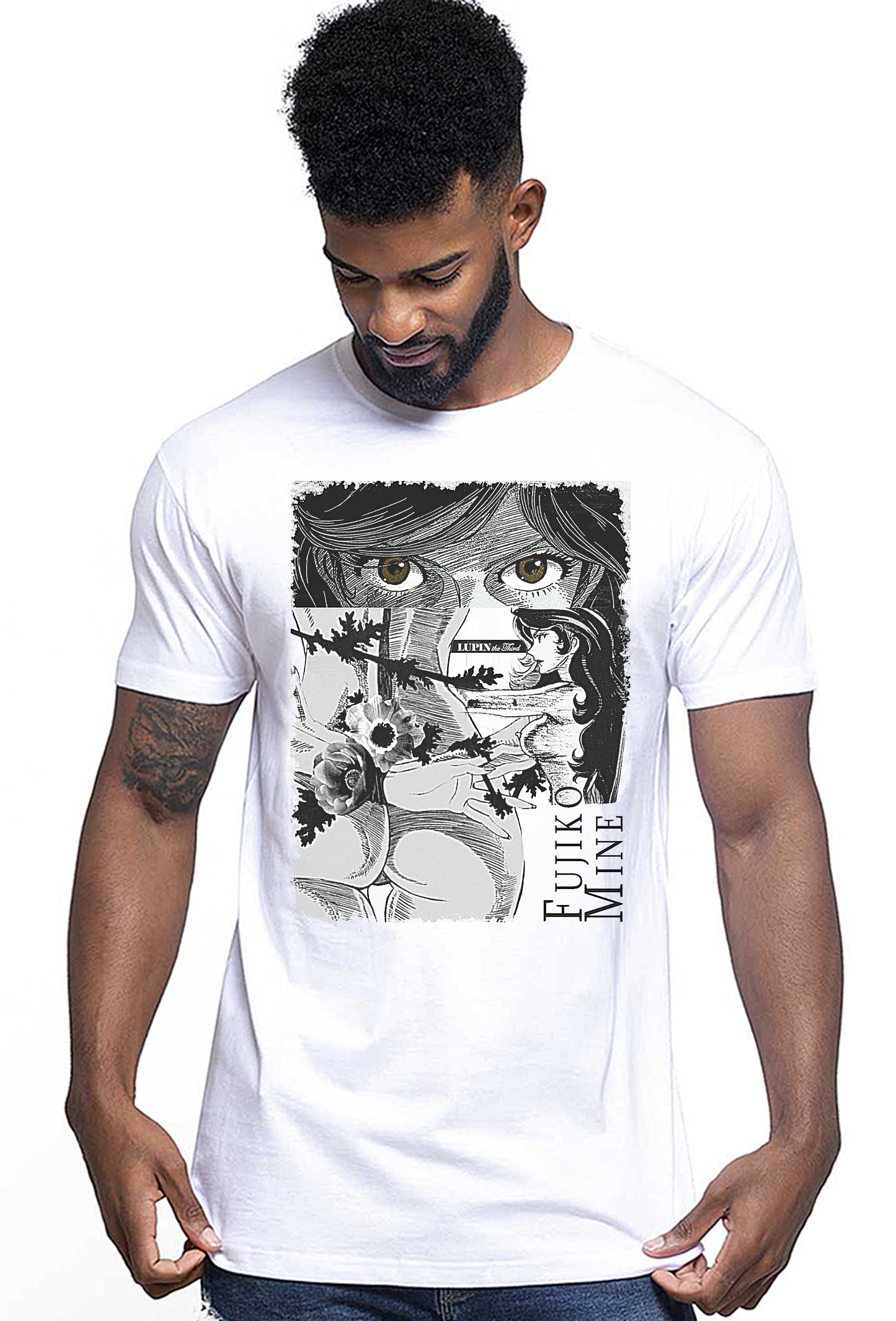 Arsenio Lupen Fujiko Mine sexy 2 Cartoon Film 18-112 T-shirt Urban Men Uomo 100% Cotone Pettinato JK