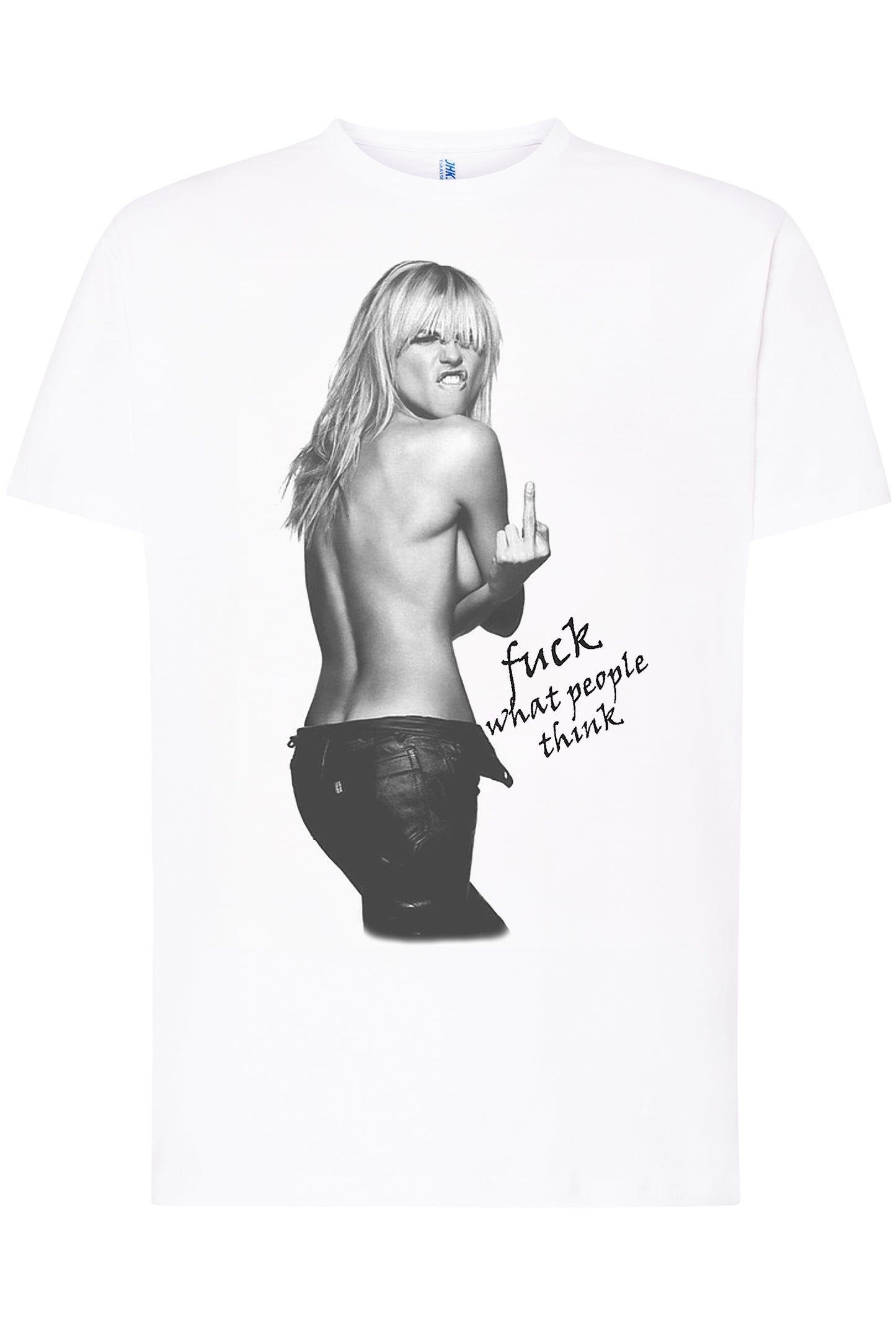 Heidi Klum Fuck Supermodella Stilista e Conduttrice 18-18 T-shirt Urban Men Uomo 100% Cotone Pettinato JK