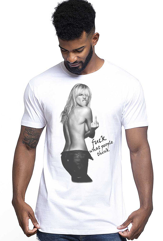 Heidi Klum Fuck Supermodella Stilista e Conduttrice 18-18 T-shirt Urban Men Uomo 100% Cotone Pettinato JK
