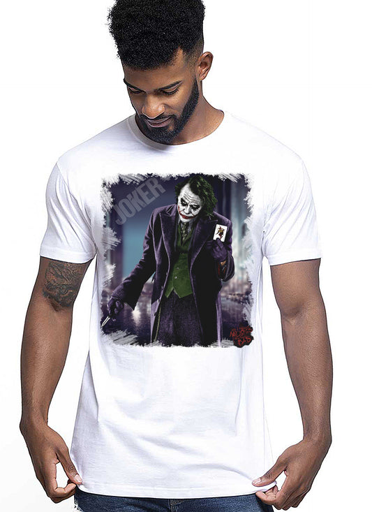 Bad Serious Joker Carta Cinema Film 18-20-15-3 T-shirt Urban Men Uomo 100% Cotone Pettinato JK