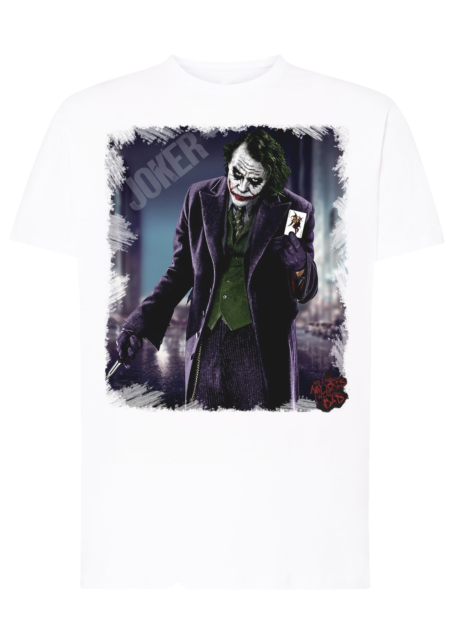 Bad Serious Joker Carta Cinema Film 18-20-15-3 T-shirt Urban Men Uomo 100% Cotone Pettinato JK