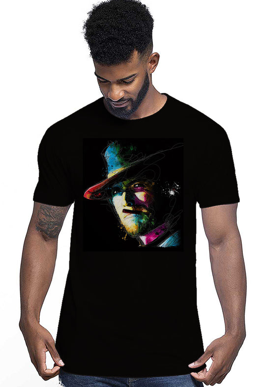 Clint Eastwood Color Cinema Film 18-20-22 T-shirt Urban Men Uomo 100% Cotone Pettinato JK