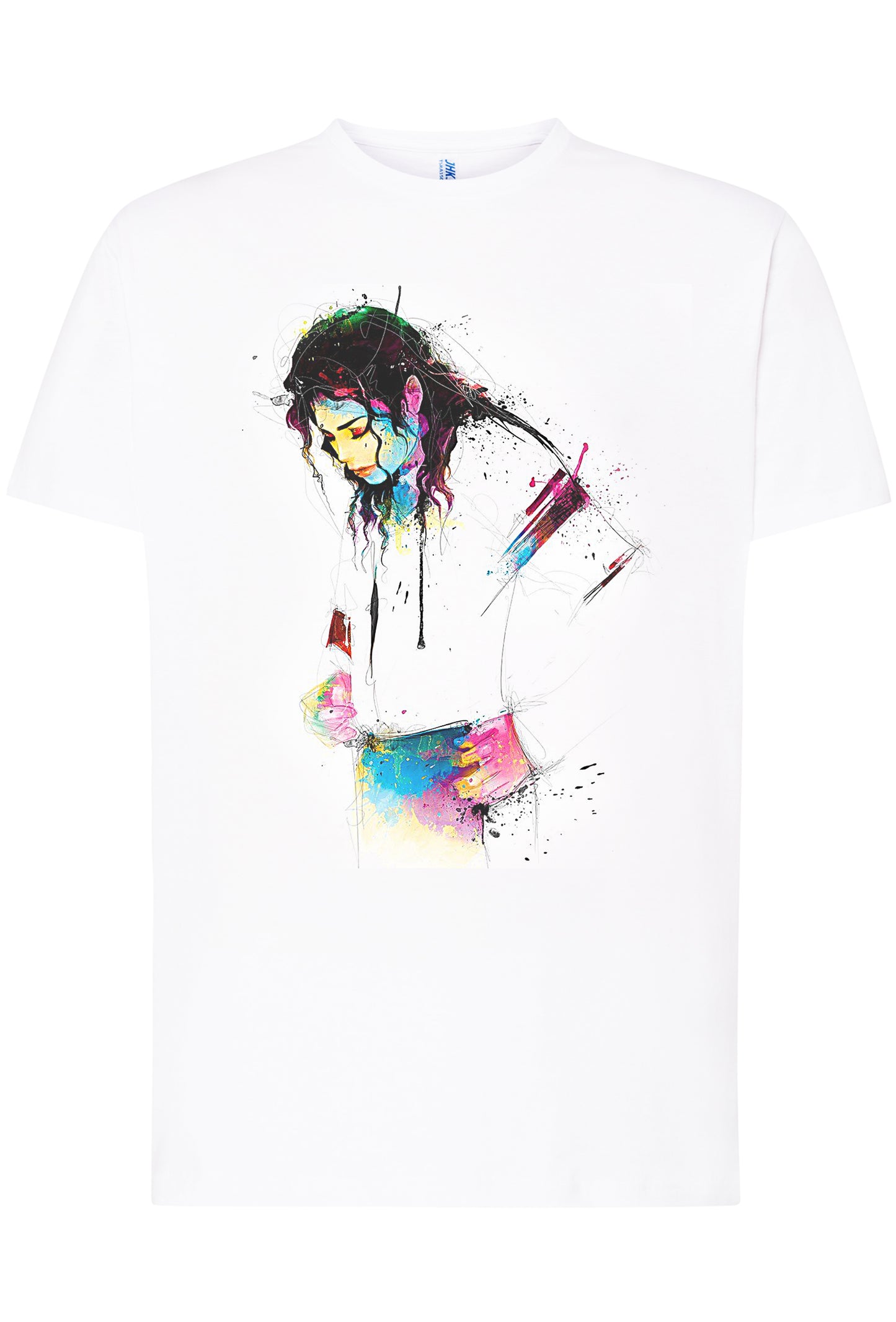 Michael Jackson Color Artistico Stilizzato 18-20-49 T-shirt Urban Men Uomo 100% Cotone Pettinato JK