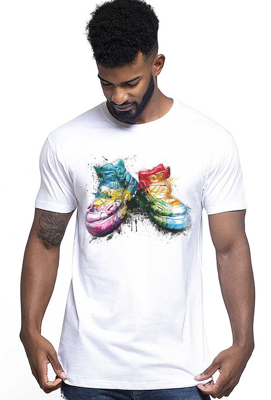 My Shoes Color Artistico Stilizzato 18-20-57 T-shirt Urban Men Uomo 100% Cotone Pettinato JK