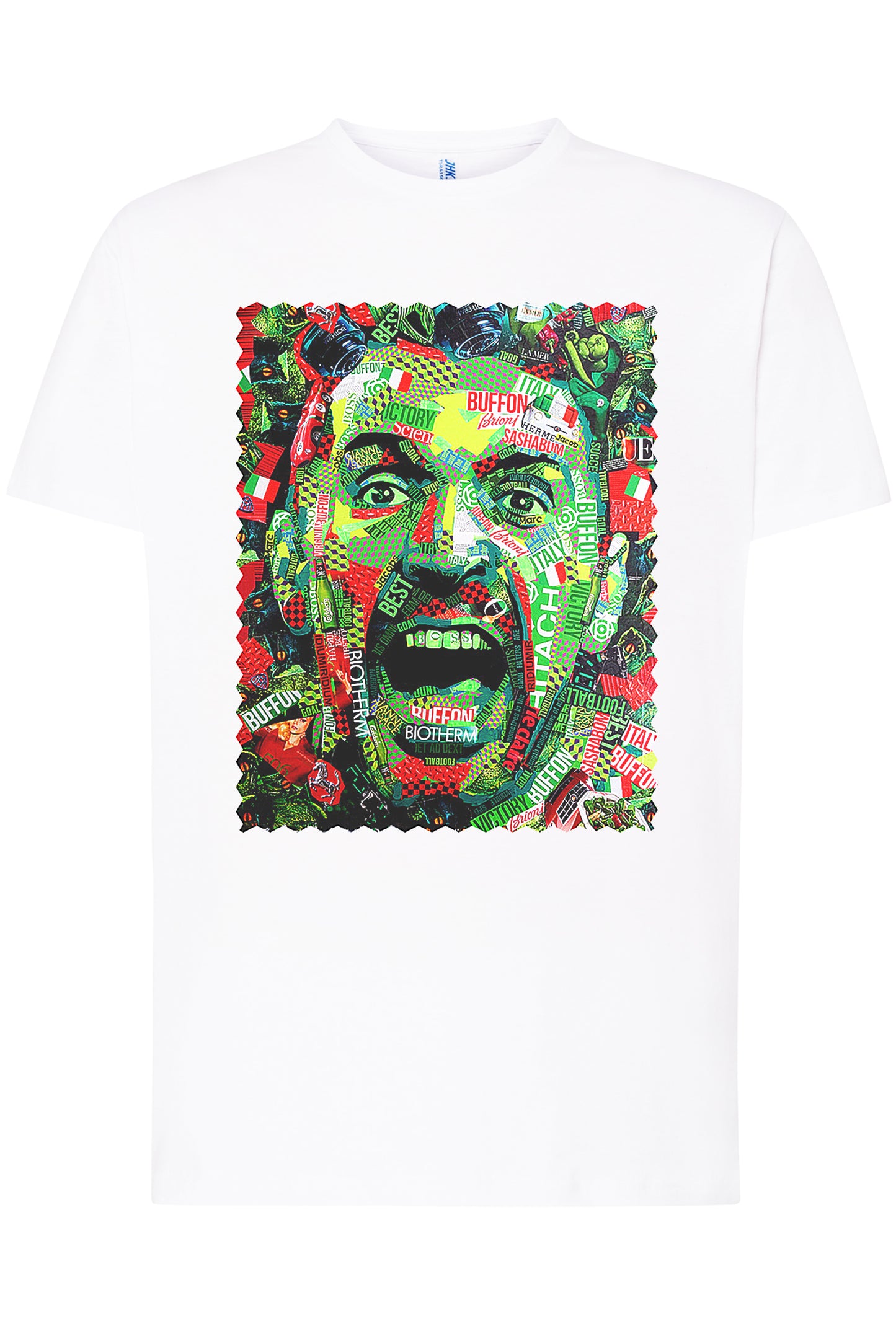 Portrait Buffon Color Artistico Stilizzato 18-30-17 T-shirt Urban Men Uomo 100% Cotone Pettinato JK