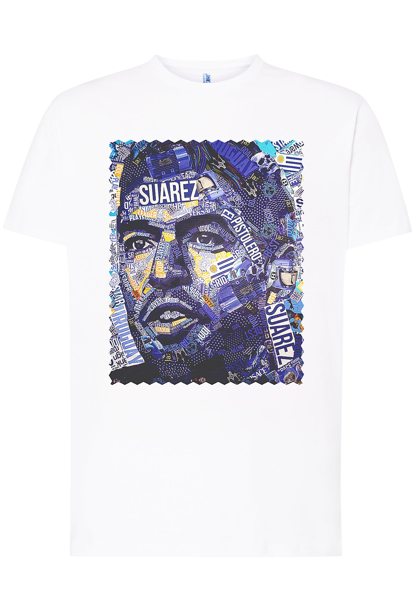 Portrait Suarez Color Artistico Stilizzato 18-30-21 T-shirt Urban Men Uomo 100% Cotone Pettinato JK