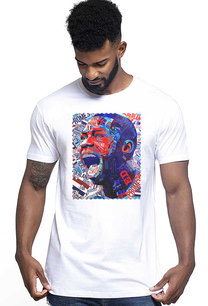 Portrait Promes Color Artistico Stilizzato 18-30-23 T-shirt Urban Men Uomo 100% Cotone Pettinato JK