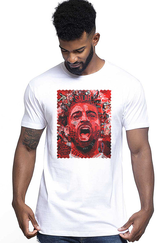 Portrait Salah Color Artistico Stilizzato 18-30-24 T-shirt Urban Men Uomo 100% Cotone Pettinato JK