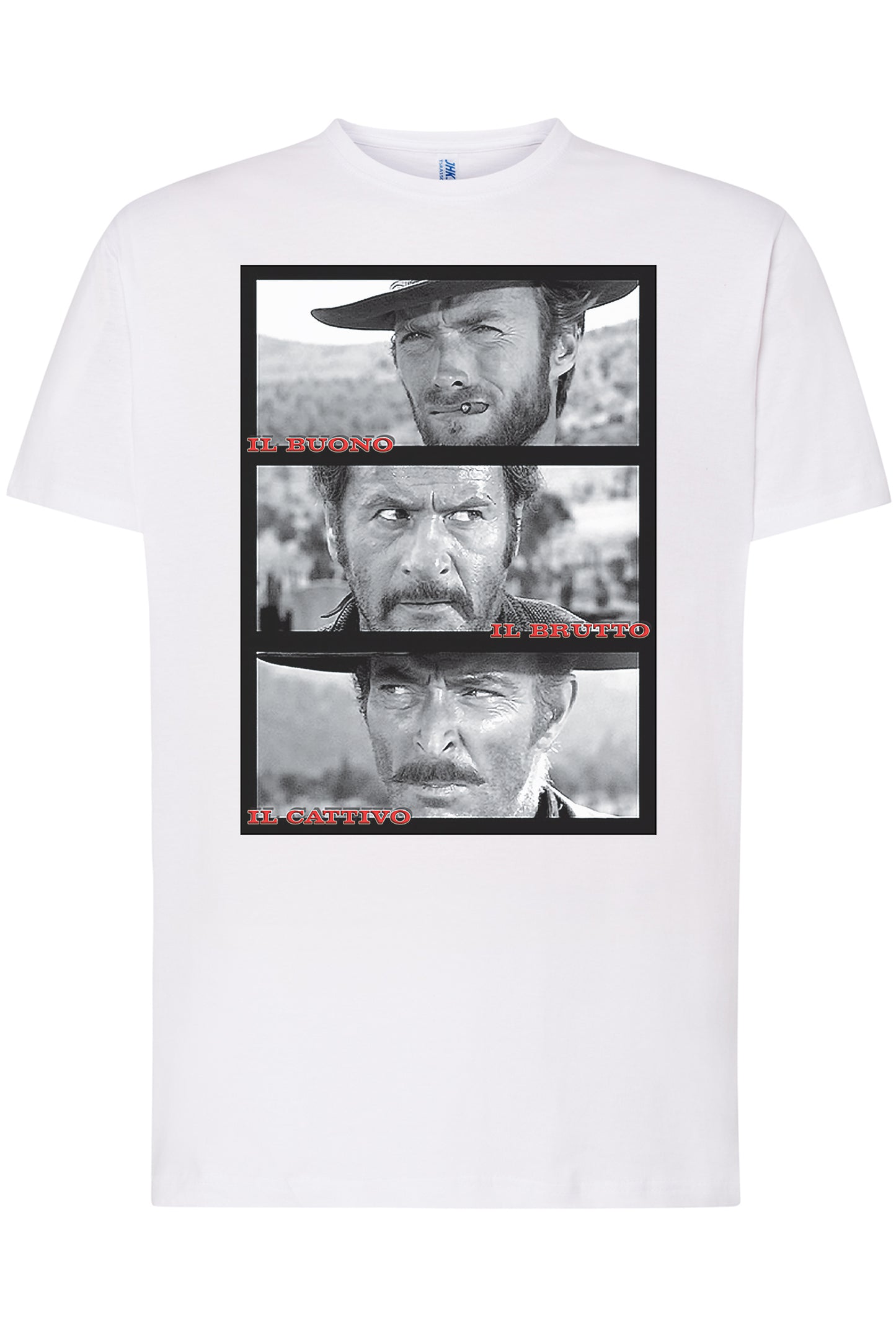 The Legend Il Bello il Brutto e il Cattivo 3 Quad Soggetto Cinema Attori 18-80-1 T-shirt Urban Men Uomo 100% Cotone Pettinato JK