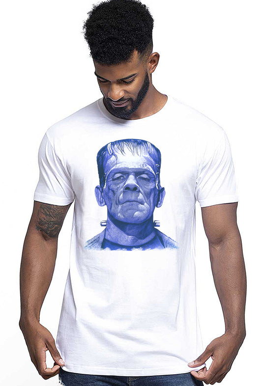 Frankenstein Blu The Legend Cinema Attore Comico Soggetto 18-97-2 T-shirt Urban Men Uomo 100% Cotone Pettinato JK