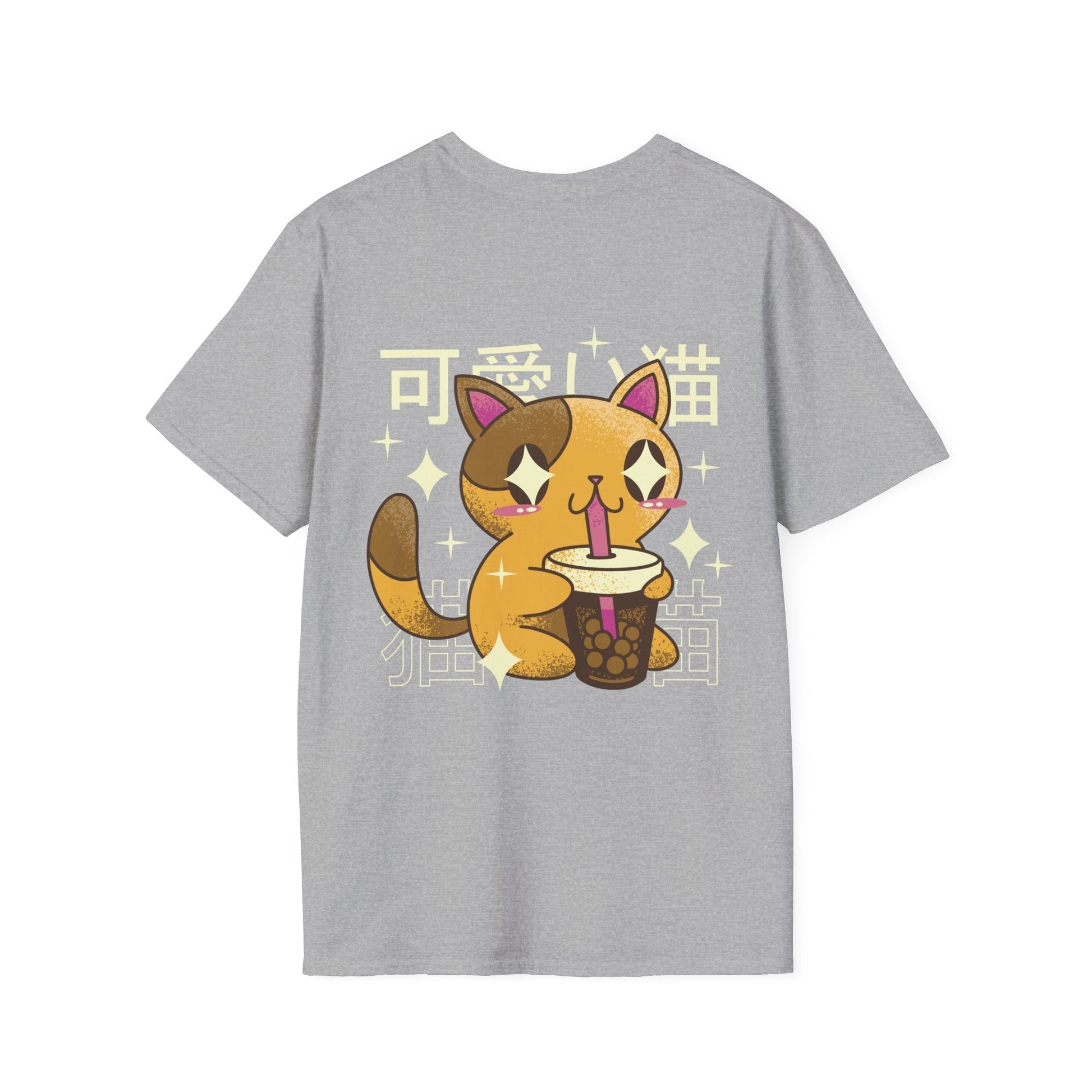 Cat Bubble Tea - Kawaii Character - Unisex T-Shirt - Back Print-7