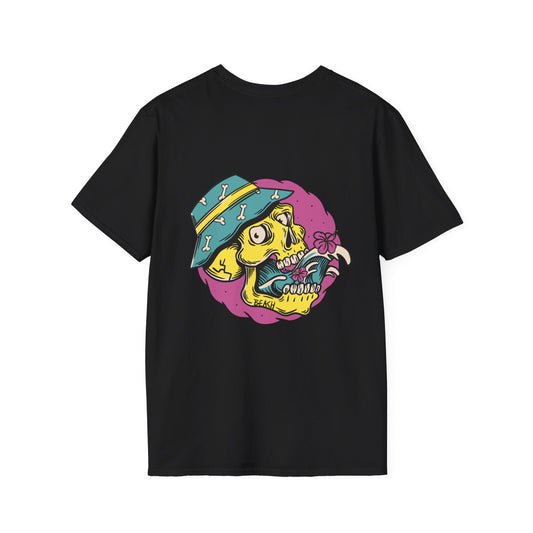 No Skin All Bones - Summer Skulls - Unisex T-Shirt - Back Print-0