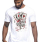 Lucky winner Poker Carte da Gioco 4-0 T-shirt Urban Men Uomo 100% Cotone Pettinato JK