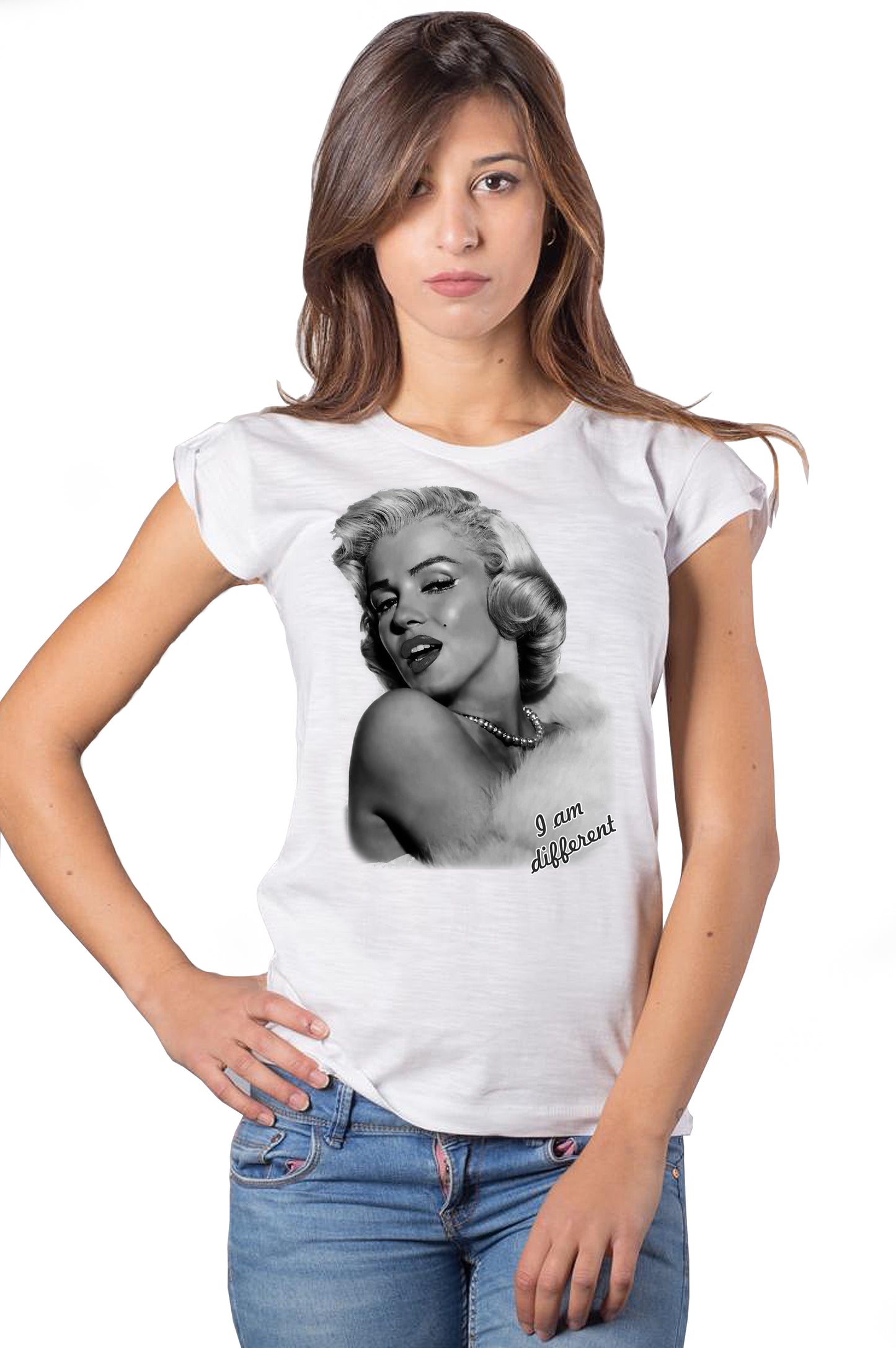 Marilyn Monroe Cantante Attrice The Legend 17-2 Lady Donna 100% Cotone Pettinato JK