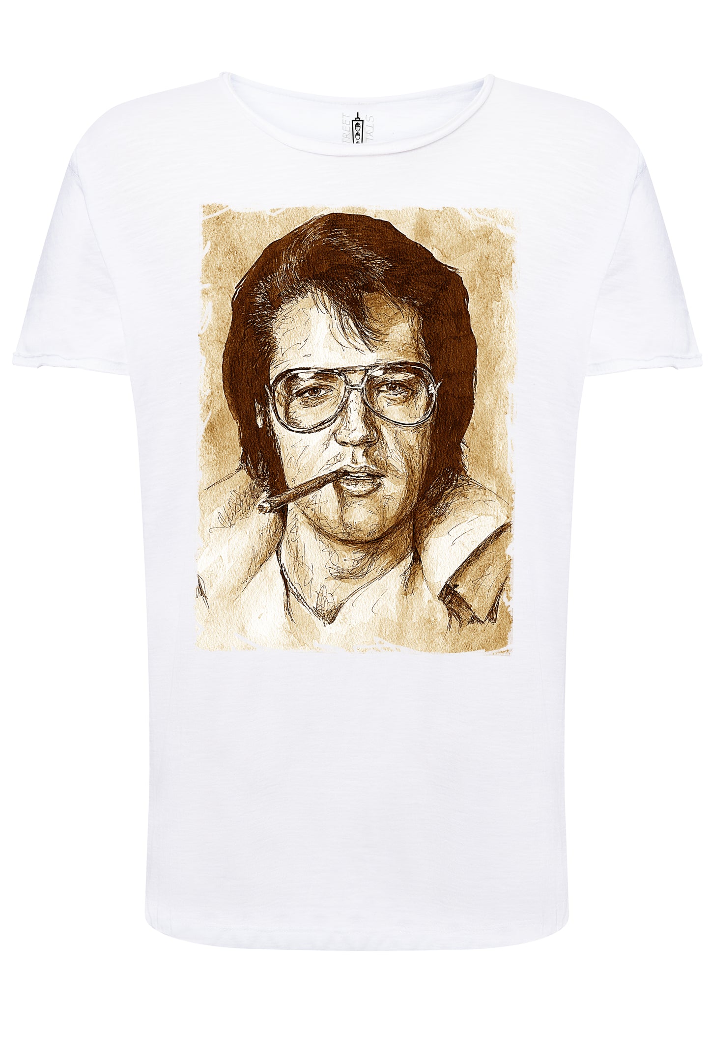 Elvis Scratc Cantante The Legend Stilizzato 18-100 T-shirt Urban Slub Men Uomo 100% Cotone Fiammato JK